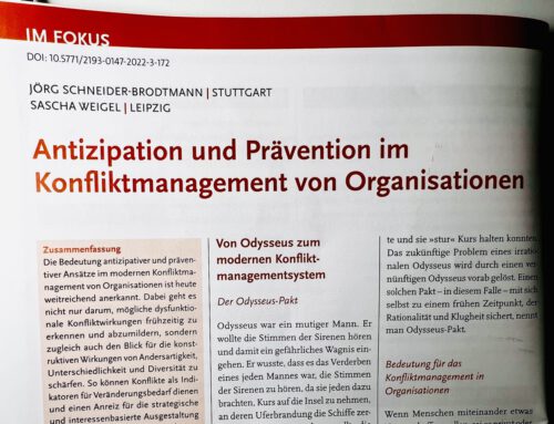 Aufsatz: Antizipation und Prävention im Konfliktmanagement von Organisationen, in: Konfliktdynamik 2022, S. 172-179