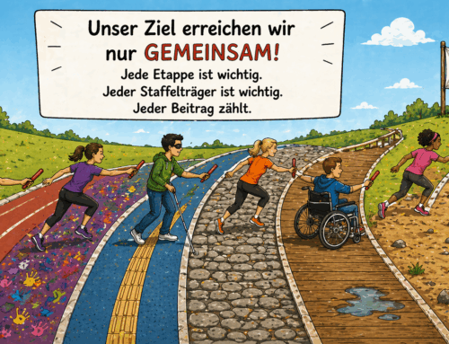 Team-Metapher: Staffellauf statt versprengte Einheit in feindlichem Gebiet